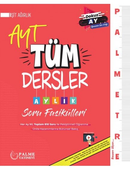Palme Yayınları Ayt Tüm Dersler Eşit Ağırlık Aylık Soru Fasikülleri