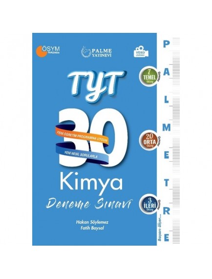 Palme Yayınları Tyt 30 Kimya Deneme Sınavı Palmetre Serisi
