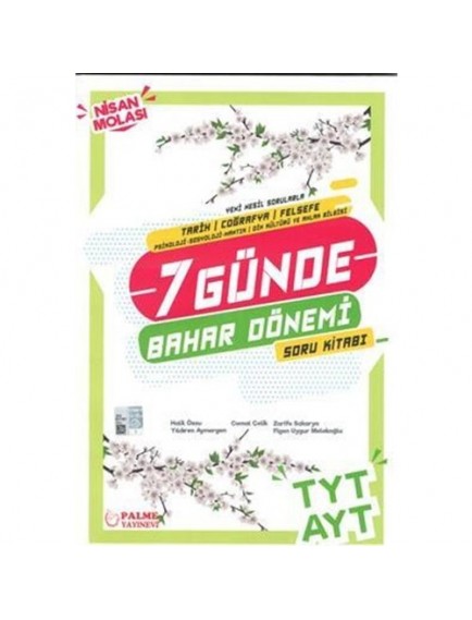 Palme Yayınları Tyt-Ayt Tarih-Coğrafya-Felsefe 7 Günde Bahar Dönemi Soru Kitabı