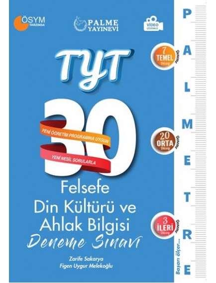 Palme Yayınları Tyt Felsefe Din Kültürü ve Ahlak Bilgisi 30 Deneme