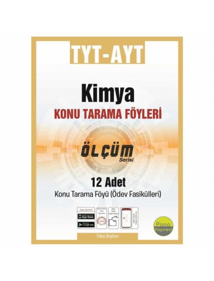 Pano Yayınları Tyt-Ayt Kimya Konu Tarama Föyleri