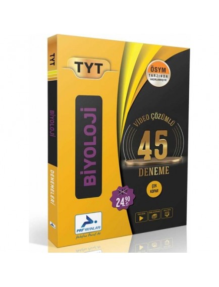 Paraf Yayınları Tyt Biyoloji 45 Deneme