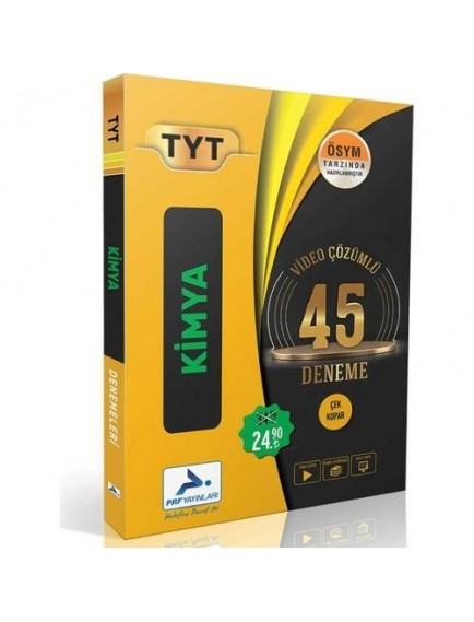 Paraf Yayınları Tyt Kimya Video Çözümlü 45 Deneme