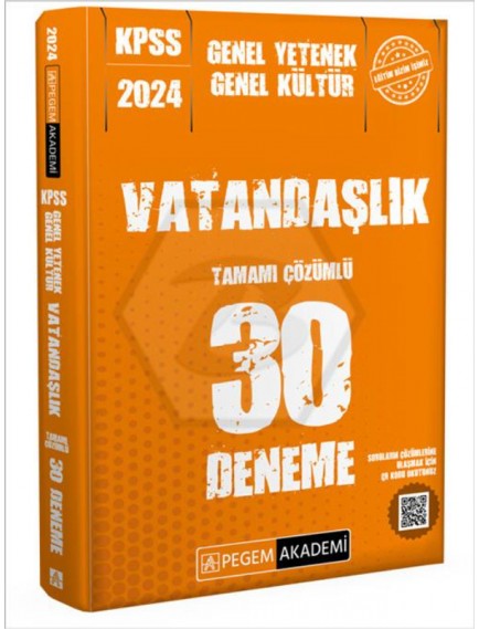 Pegem Akademi Yayınları Kpss Genel Kültür Genel Yetenek Vatandaşlık 30 Deneme 