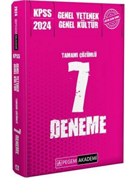 Pegem Akademi Yayınları Kpss Genel Yetenek Genel Kültür Tamamı Çözümlü 7 Deneme 