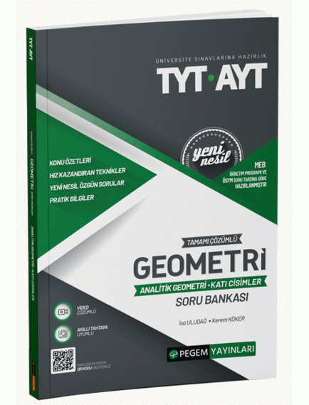 Pegem Yayınları Tyt-Ayt Geometri-Analitik Geometri Katı Cisimler Tamamı Çözümlü Soru Bankası