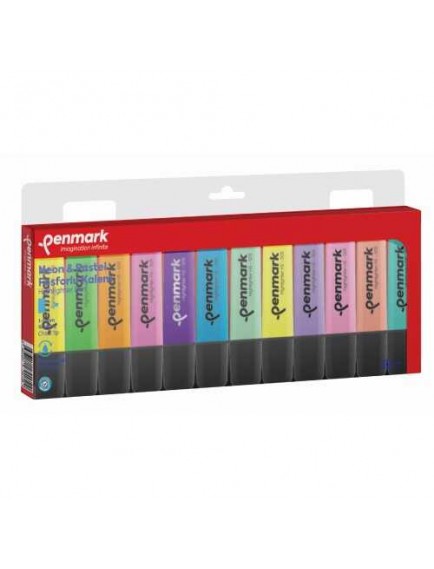 Penmark Fosforlu Kalem 12 Li 6 Pastel + 6 Neon Hs 505 12Pn