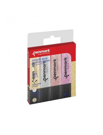 Penmark Fosforlu Kalem 4 Lü Renk Simli Hs 505 4S