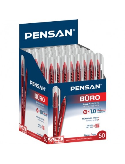 Pensan Büro Tükenmez Kalem 1 Mm Kırmızı(1 ADET)