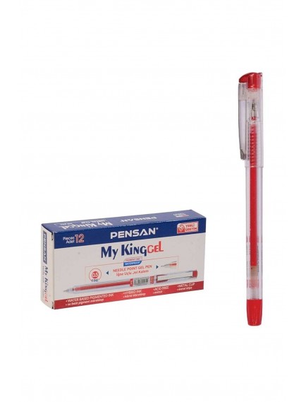 Pensan My-Kıng Jel Metal Klips Kırmızı Kalem 0.5 6405