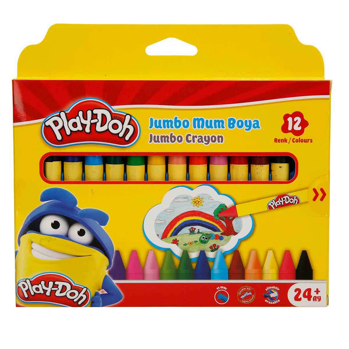 Play-Doh Jumbo Mum Boya Silindir 12'Li (Karton Kutu) 