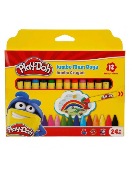 Play-Doh Jumbo Mum Boya Silindir 12'Li (Karton Kutu) 