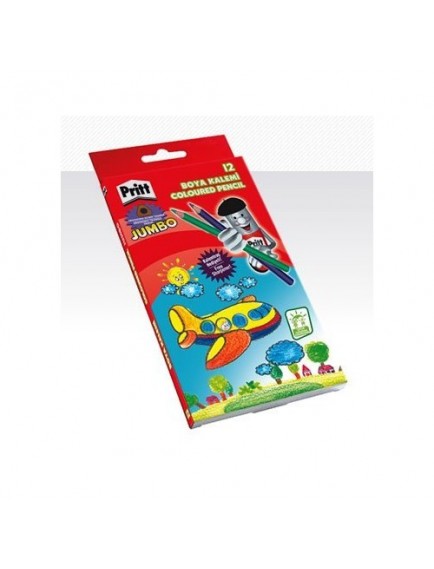 Pritt 12 Renk Jumbo Üçgen Uzun Kuru Boya 1219733