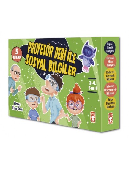 Profesör Debi İle Sosyal Bilgiler Seti (5 Kitap) - Birsen Ekim Özen - Timaş Çocuk