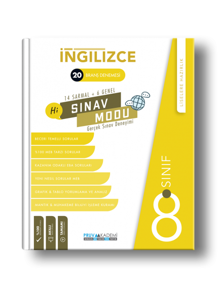 Pruva Yayınları 8. Sınıf İngilizce Sınav Modu 