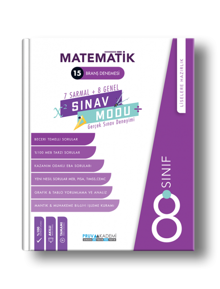 Pruva Yayınları 8. Sınıf Matematik Sınav Modu 