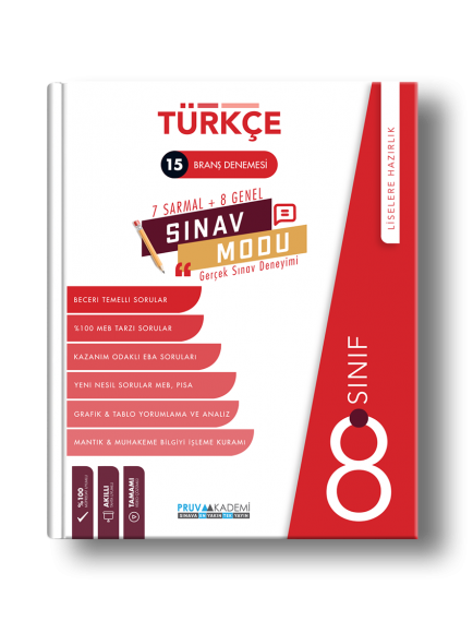 Pruva Yayınları 8. Sınıf Türkçe Sınav Modu 