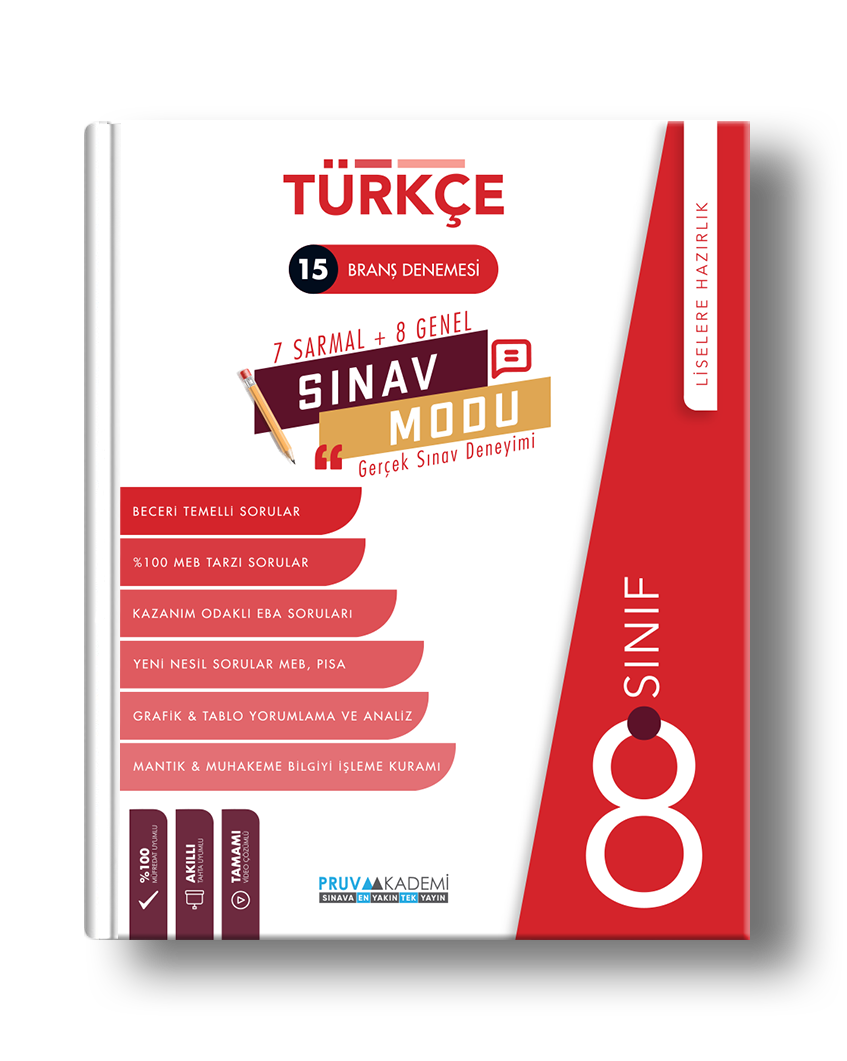 Pruva Yayınları 8. Sınıf Türkçe Sınav Modu 