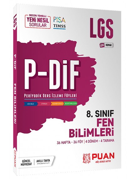 Puan Yayınları 8. Sınıf Fen Bilimleri Lgs P-Dif Yeni Nesil