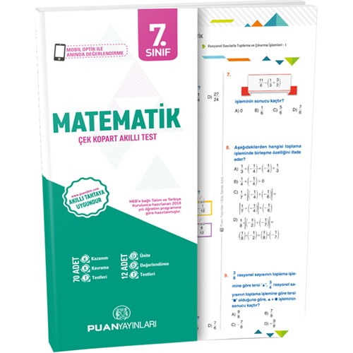 Puan Yayınları 7. Sınıf Matematik Çek Kopart Akıllı Test