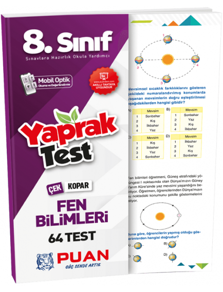 Puan Yayınları 8. Sınıf Fen Bilimleri Çek Kopart Test