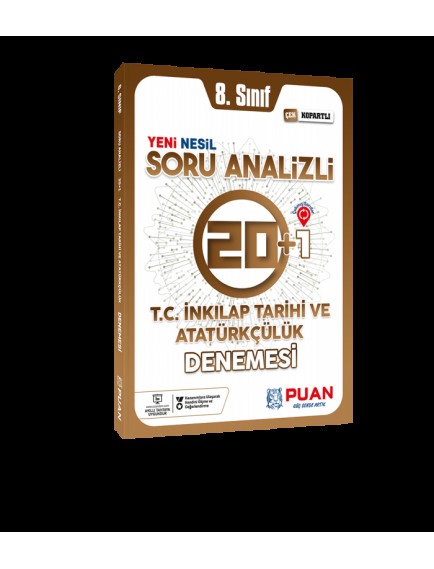 Puan Yayınları 8. Sınıf T.C İnkilap Tarihi 20+1 Denemesi