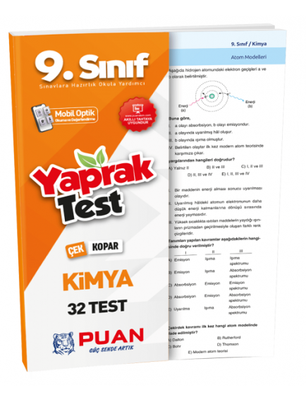 Puan Yayınları 9. Sınıf Kimya Çek Kopar Test