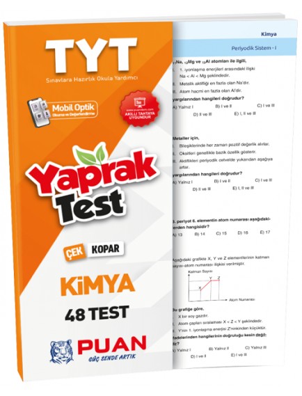 Puan Yayınları Tyt Kimya Çek Kopart Test
