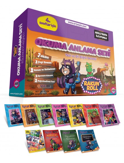 Rakun Roll Okuma Anlama Seti 4. Sınıf (10 Kitap) - Feridun Depe - Arı Yayınları