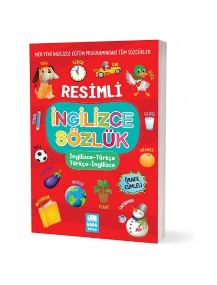 Resimli İngilizce - Türkçe Türkçe İngilizce Sözlük Örnek Cümleli - Ema Yayınları