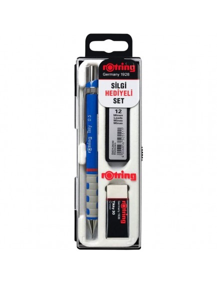 Rotring Tikky Okul Seti 0.5 Mm Mavi Versatil Kalem + Silgi + Uç