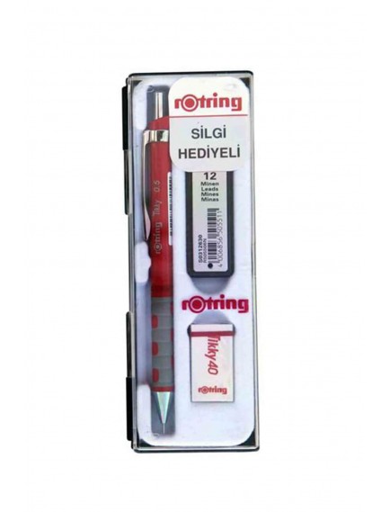 Rotring Tikky Versatil Kirmizi 0.7+Min+Silgi Hediye