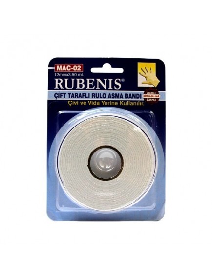 Rubenis 12Mmx3,5Mt Çift Taraflı Rulo Asma Bandı Mac-02