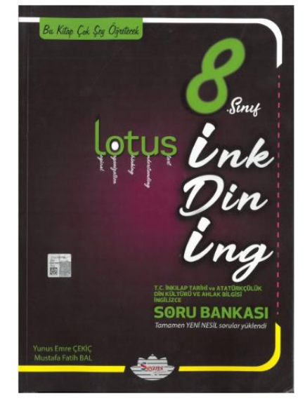 Seans Yayınları 8. Sınıf İnkılap Din İngilizce Lotus Soru Bankası