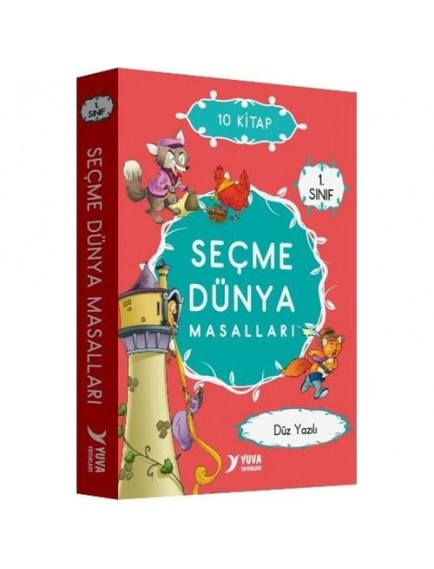 Seçme Dünya Masalları Düz Yazılı 1. Sınıf (10 Kitap) - Kolektif - Yuva Yayınları