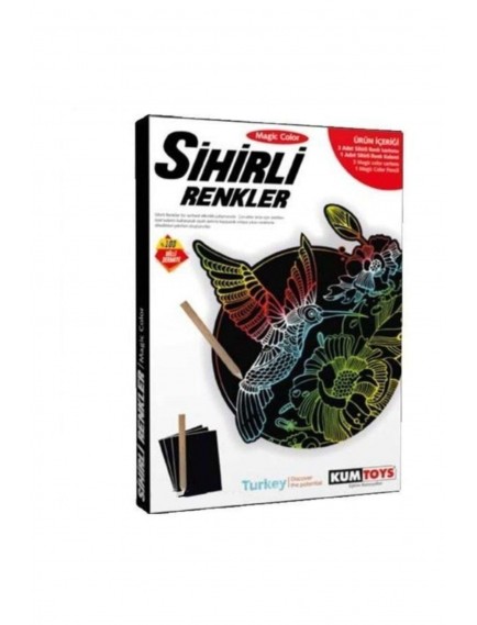 Sihirli Renkler 1 Adet Ahşap Kalem 3 Adet Sihirli Kağıt - Kumtoys