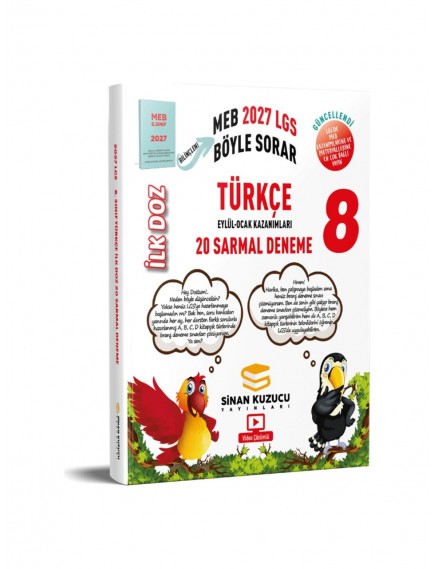 Sinan Kuzucu Yayınları 8. Sınıf Türkçe İlk Doz Sarmal Deneme 