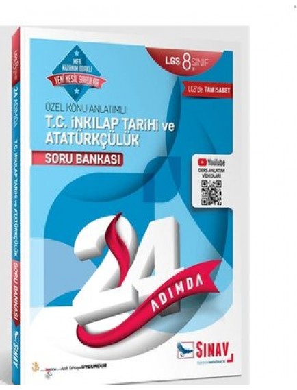 Sınav Yayınları 8. Sınıf T.C. İnkılap Tarihi 24 Adımda Soru Bankası