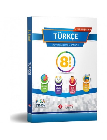 Sonuç Yayınları 8. Sınıf Türkçe Konu Özetli Soru Bankası