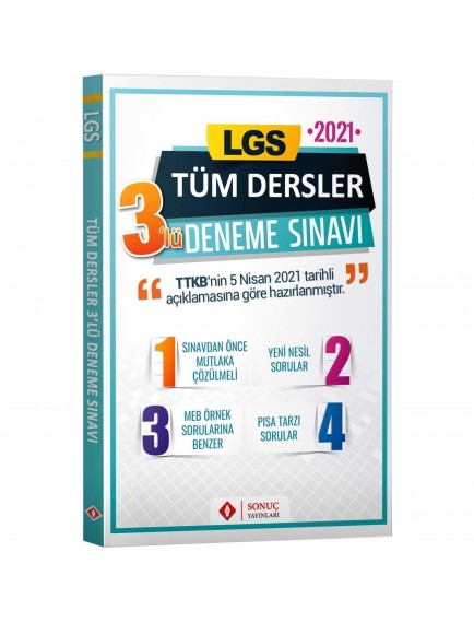 Sonuç Yayınları Lgs Tüm Dersler 3 Lü Deneme 2021-2022