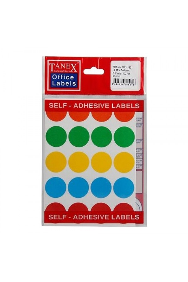 Tanex 5'Li Mix Color Ofis Etiketi Ofc-132
