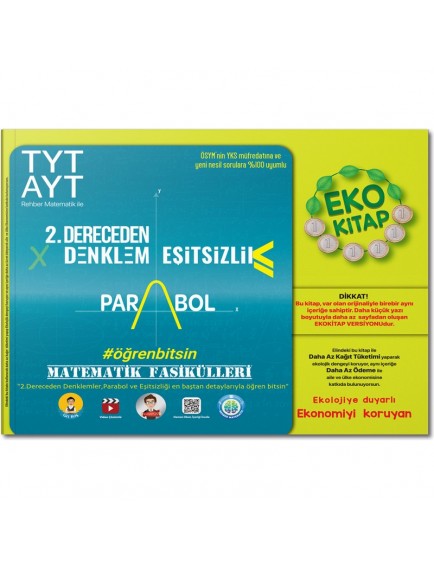 Tonguç Yayınları Tyt-Ayt Matematik Fasikülleri- İkinci Dereceden Denklemler-Parabol-Eşitsizlikler Eko