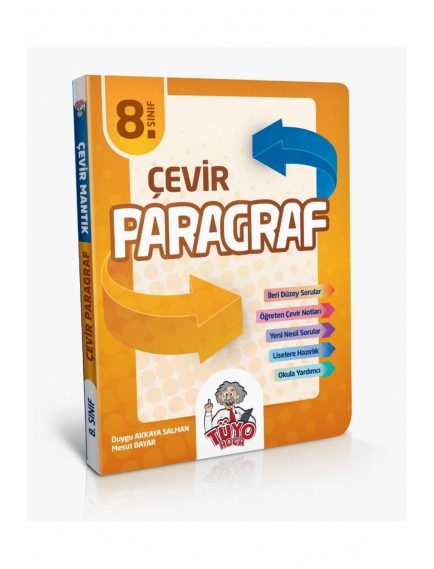 Tüyo Hoca Yayınları 8. Sınıf Çevir Paragraf Çevir Mantık Soru Bankası