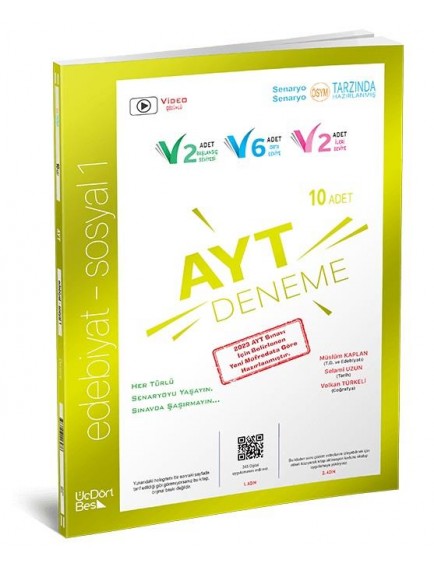 Üçdörtbeş Yayınları Ayt Edebiyat - Sosyal 1 10'Lu Deneme