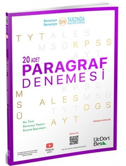 Üçdörtbeş Yayınları Tyt-Ayt-Msü-Kpss-Ales-Dgs Paragraf 20 Adet Denemesi 