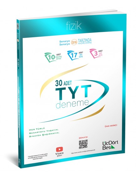 Üçdörtbeş Yayınları Tyt Fizik 30 Deneme 