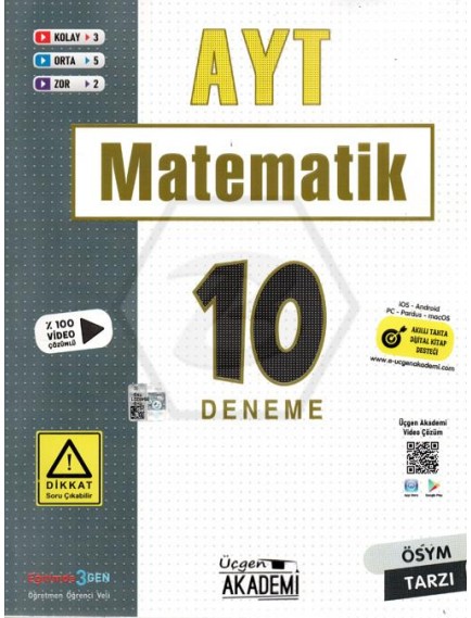 Üçgen Yayınları Ayt Matematik 10 Lu Deneme 