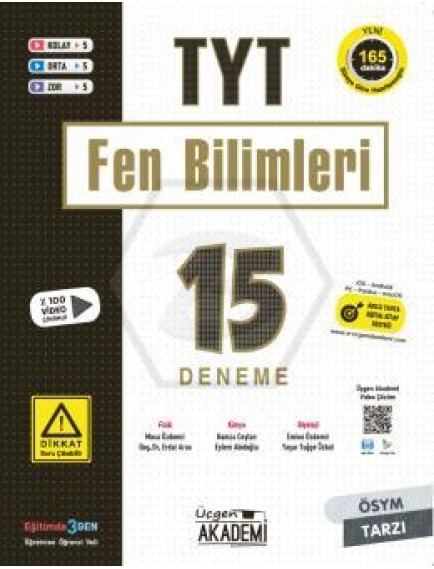 Üçgen Yayınları Tyt Fen Bilimleri 15 Li Deneme Sınavı 