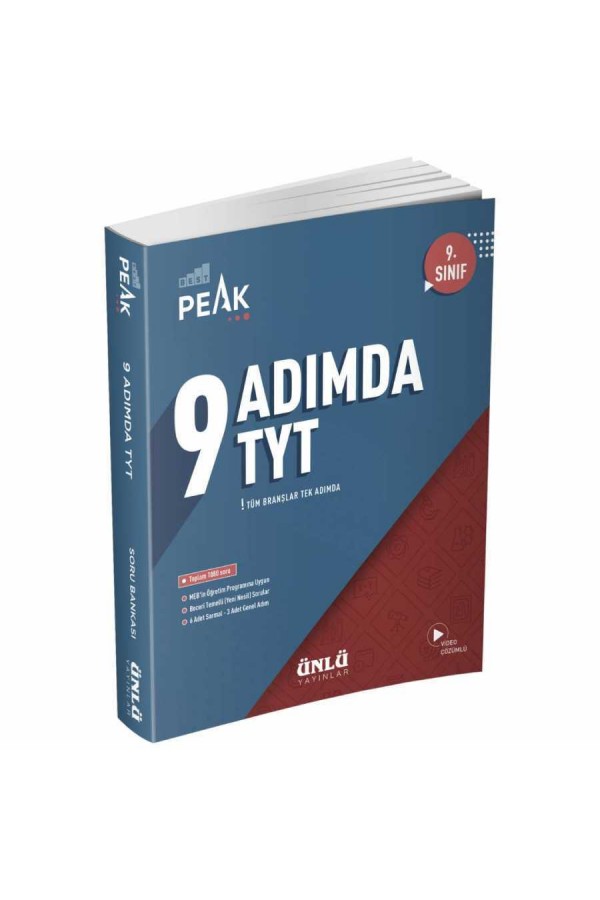 Ünlü Yayınları 9. Sınıf 9 Adımda Tyt Peak 1. Kitap Soru Bankası