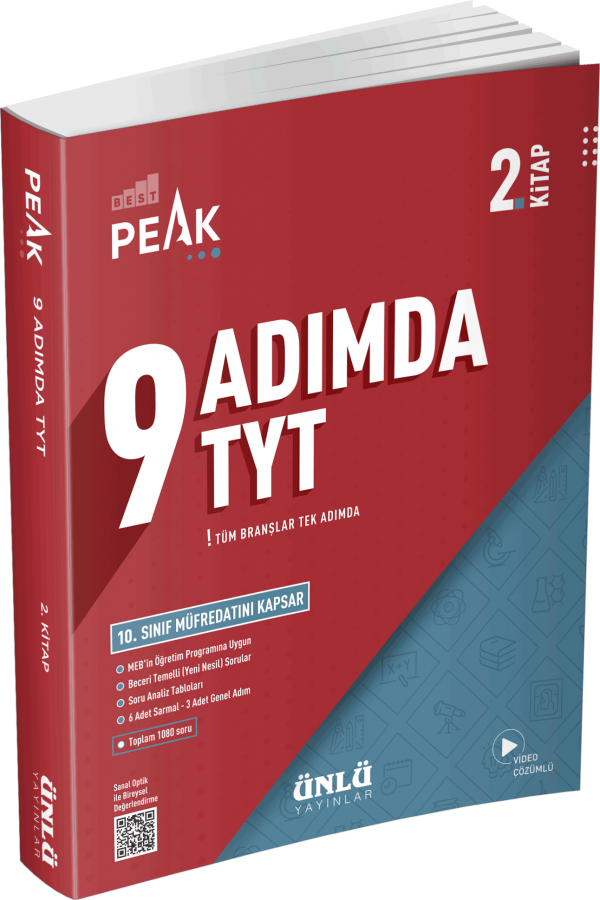 Ünlü Yayınları 9. Sınıf 9 Adımda Tyt Peak 2. Kitap Soru Bankası